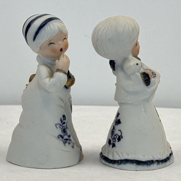 Set of 2 Vintage Jasco Royal Majestic Bell Porcelain Bisque Girl Figurine Blue - Picture 6 of 16